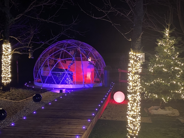 Festive lights at Secret Cabins