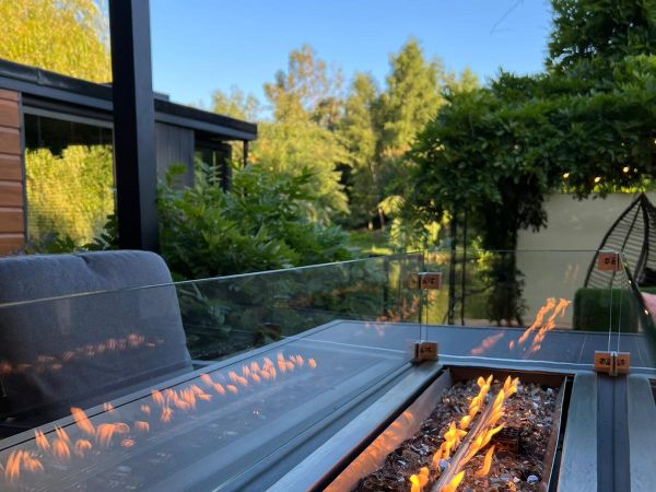 Cruiser Jetty with Fire Pit Table and Swing Chair