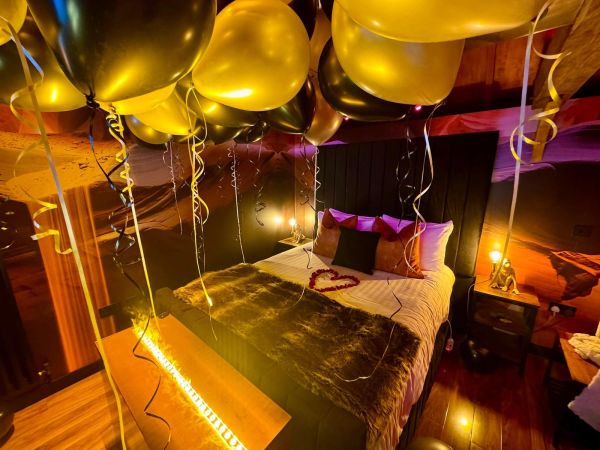 The Cave with ceiling balloons