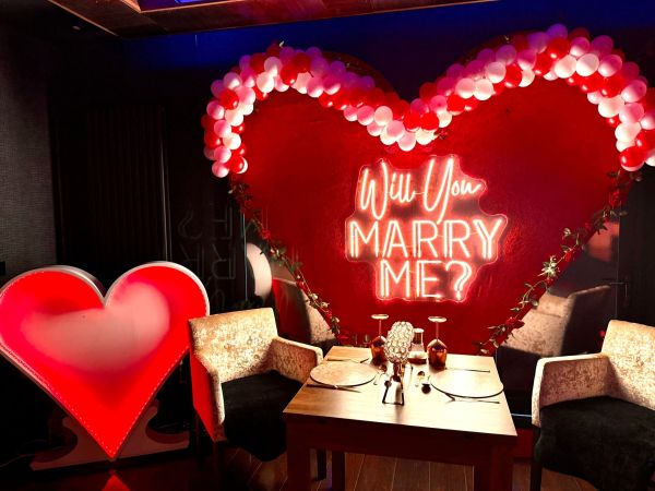 Marry Me Sign with added Balloons
