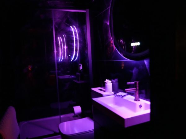 KOI walk in shower, sink, toilet and RGB mirror