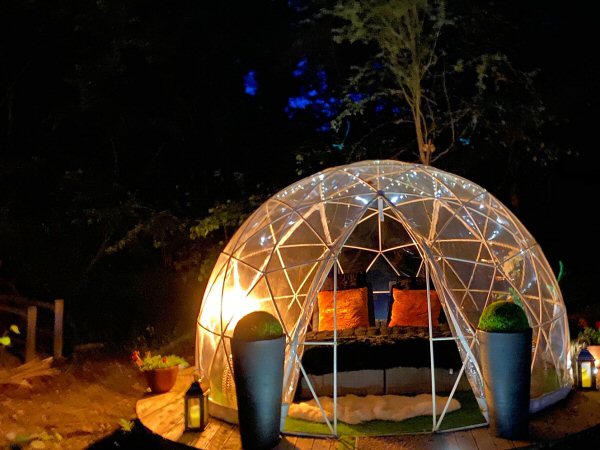 The geodesic dome at the Copper Cabin
