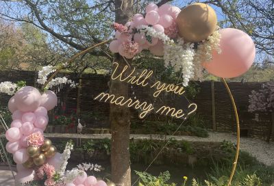 Secret Cabins Marry Me Hoop in Pink in Crib Garden