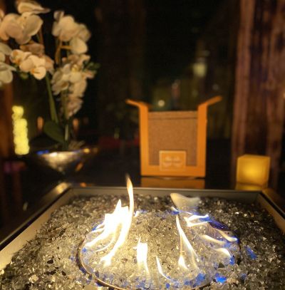 Secret Cabins Fire Pit Table - a feature at every venue