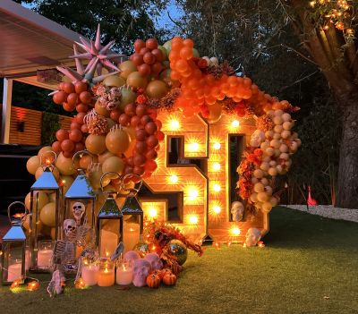 Crib Garden Halloween Balloon display to launch our Halloween Competition