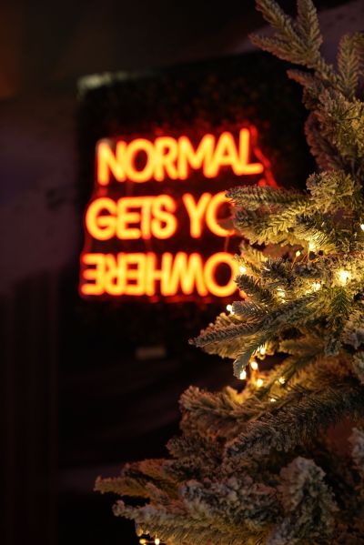 Cave neon sign with Christmas details