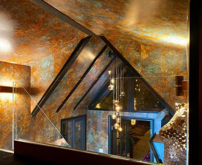 The Chalet ceiling from the mezzanine